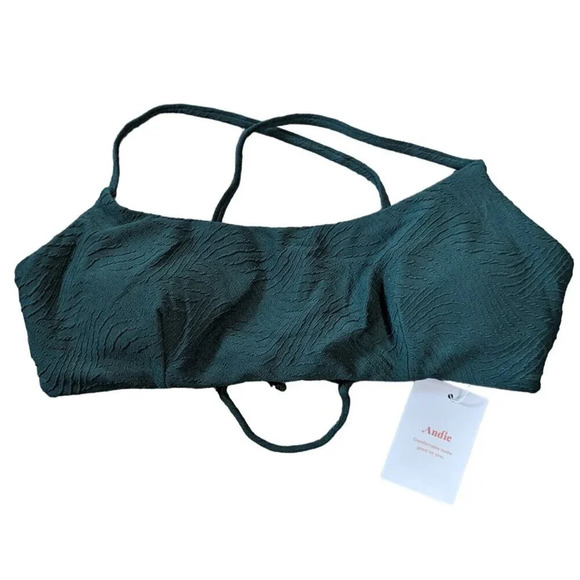 Andie Swim The Figi Top Vine Green Textured Size Medium - Picture 1 of 5